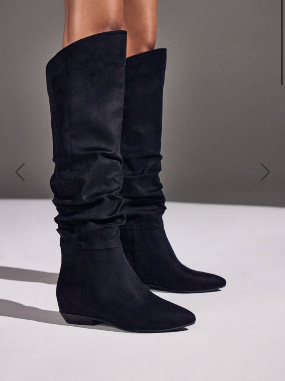 Shoe Dazzle Black Suede Over-the-Knee Slouch Boots